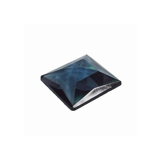 INK Blue ONE SQUARE Glass Faceted Jewel 25mm 1" German Made Bevels Stained- 