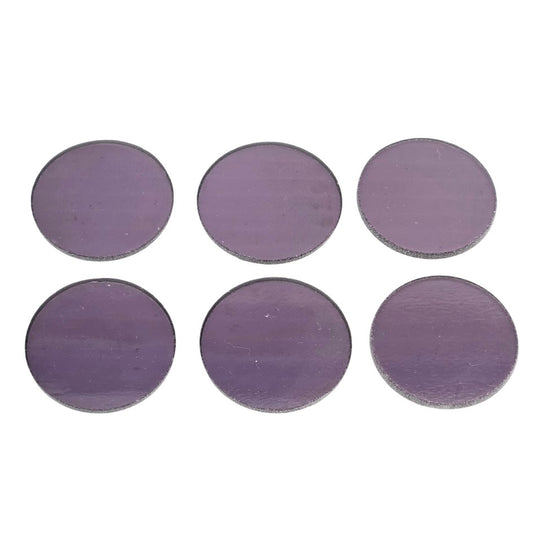 543.1 Light Grape Transparent SIX Glass Circles Choice 1/2, 3/4, 1, or 1 1/2 Inches-Size 1/2 inch