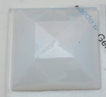 Opal White ONE SQUARE Glass Faceted Jewel 30mm 1.18" German Made Bevels- 