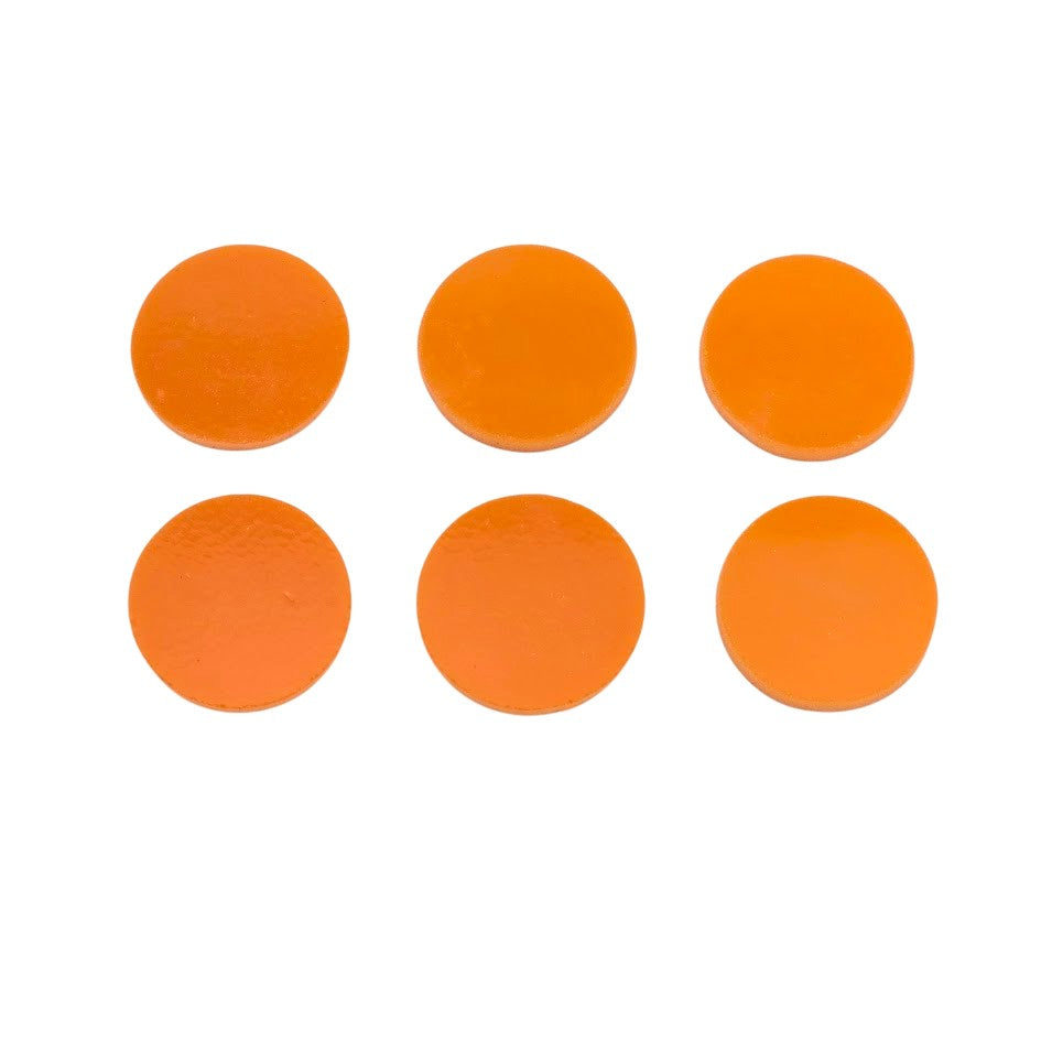 270.72 Orange Opal SIX Glass Circles Choice 1/2, 3/4, 1, or 1 1/2 Inches-Size 1/2 inch