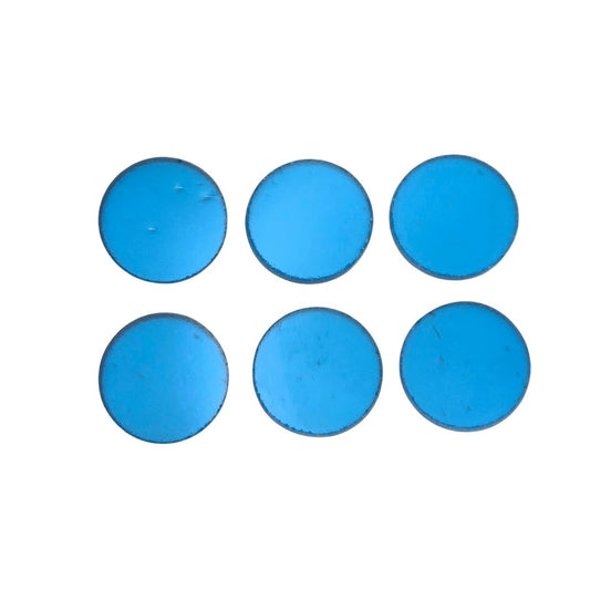 533.2 Topaz Transparent SIX Glass Circles Choice 1/2, 3/4, 1, or 1 1/2 Inches-Size 1/2 inch