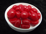 90 COE Medium Bullseye Glass Handmade Design Elements Gems Pebbles Blobs 25 Pieces-Color Tomato Red