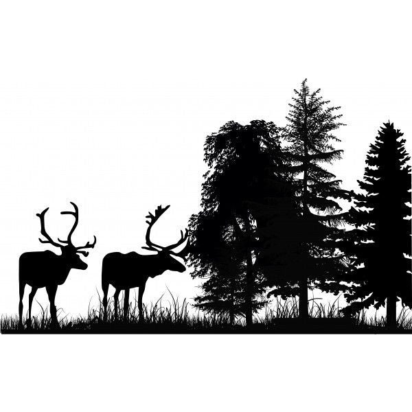 Choice ANIMAL NATURE Glass Enamel Fusing Decal Trees Fish Birds Deer Heron Bear-Style & Size Elk 1.5" x 1.25"