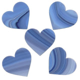 ONE PIECE Glass Heart Spectrum System 96 COE Red or Blue Swirl 2" x 1 7/8"-Model Blue Swirl