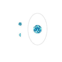 One Large 8mm Round Cubic Zirconia Choice Set or Fire In Metal Art Clay PMC-Variety/Type Blue Zircon