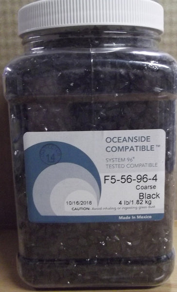 F5 56 96 4 FOUR POUNDS BLACK Opal COARSE OGT System 96 COE Glass Frit- 