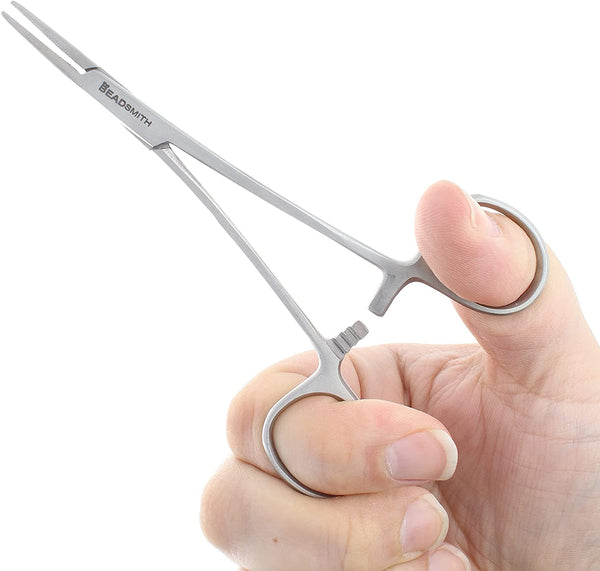 BEADSMITH Hemostat Clamp Smooth 5 inch Stainless Steel Jewelry Beading Tools- 