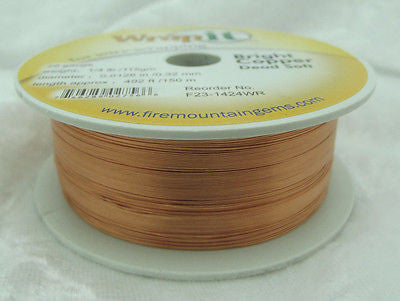 Wrapping Wire BRIGHT COPPER DEAD SOFT 28 GA 492 feet Wrap it Wrapit! Jewelry