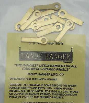 Brass Handy Hangers for Stained Glass Panels Pack of 12 six pairs Hardware- 