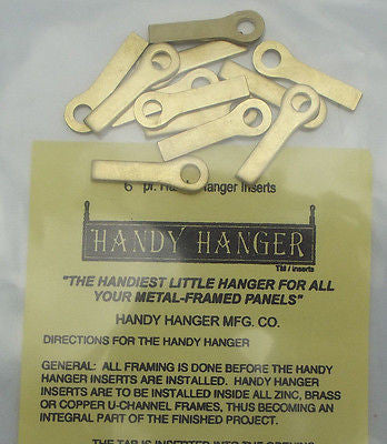 Brass Handy Hangers for Stained Glass Panels Pack of 12 six pairs Hardware