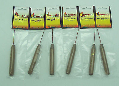 Six Pack! Fireworks Bead Hole Cleaner  Reamers Brush Lampworking- 