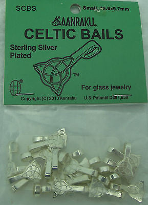 Aanraku CELTIC Single Small Sterling Silver Plated JEWELRY BAILS 25- 