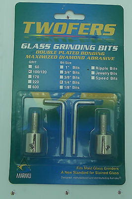 Grinder Bit Diamond 1/4" Twofers 2 Pack Standard Grit Fits MOST Inland Glastar- 