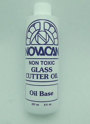 FULL SIZE NOVACAN Non Toxic CUTTER OIL Stained Glass Cutting 8 Oz Bottle