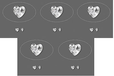 5 WHITE HEART CUBIC ZIRCONIA CZ 4x4mm Great for PMC Art Clay Silver Gold