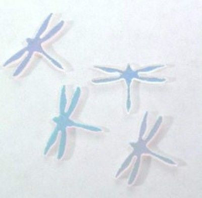 6 PCS Dichroic FIRETHINGS SMALL DRAGONFLIES on Clear 96 COE VARIOUS SHIFTS Glass