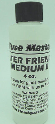 Fuse Master WATER FRIENDLY MEDIUM II 4 oz FUSING SUPPLY Use W/ Powder Frit Mica