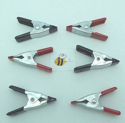 2" BONDING CLIPS Clamps Hold Projects for Gluing SET of Six Spring Loaded Tools- 