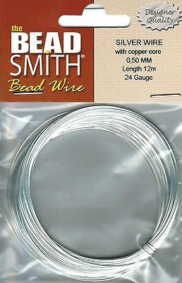 24 Gauge 12 meter BEADSMITH German Silver Wire With Copper Core Beading Wrapping