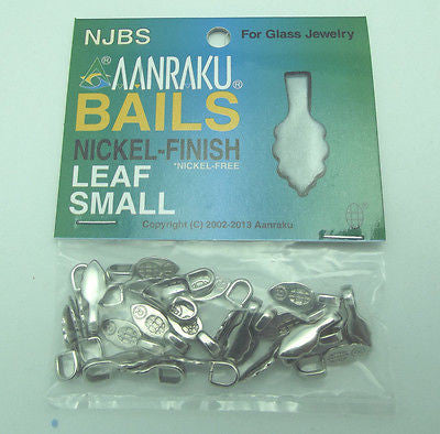 Nickel Finish Jewelry Bails for Small Fused Glass Pendants Glue On 25 pieces- 