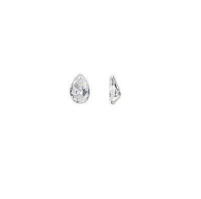 One 12x8mm WHITE PEAR CZ Setting Loose CUBIC ZIRCONIA PMC Art Clay Jewelry- 