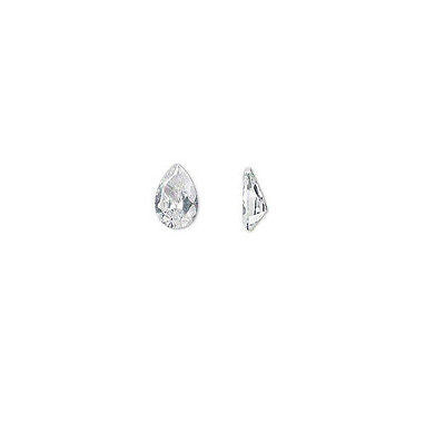 One 12x8mm WHITE PEAR CZ Setting Loose CUBIC ZIRCONIA PMC Art Clay Jewelry