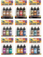 Tim Holtz Ranger ALCOHOL INK SETS Three 1/2 oz bottles CHOICE Coordinated Colors- 