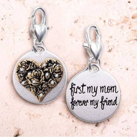 First my Mom Forever My Friend Amanda Blu ONE Two Sided Two-tone Gold Silver- 