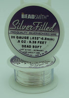 Beadsmith Pro Silver Bonded Filled Wire Half Hard Dead Soft 18 20 22 22 26 28 ga-Gauge Size Hardness Length 20ga Dead Soft 9.37 ft