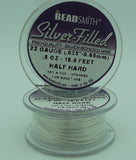 Beadsmith Pro Silver Bonded Filled Wire Half Hard Dead Soft 18 20 22 22 26 28 ga-Gauge Size Hardness Length 22ga Half Hard 15.6 ft