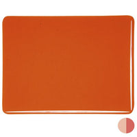 1125 Orange Transparent 90 COE Bullseye Fusing Glass Sheet 5x5 inch 3mm Striker 90COE- 
