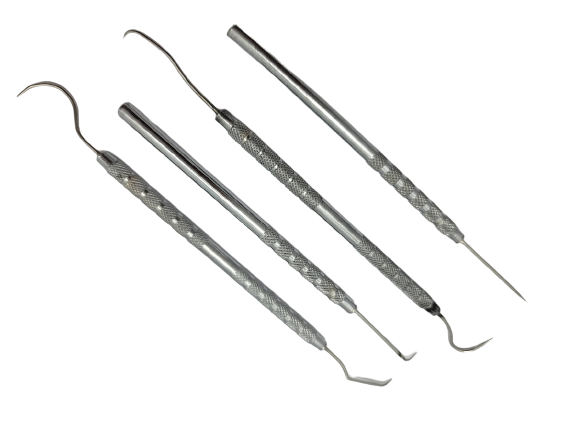 Pick Set Stainless Steel and Chrome Lampworking Shaping Tools Four Pieces- 