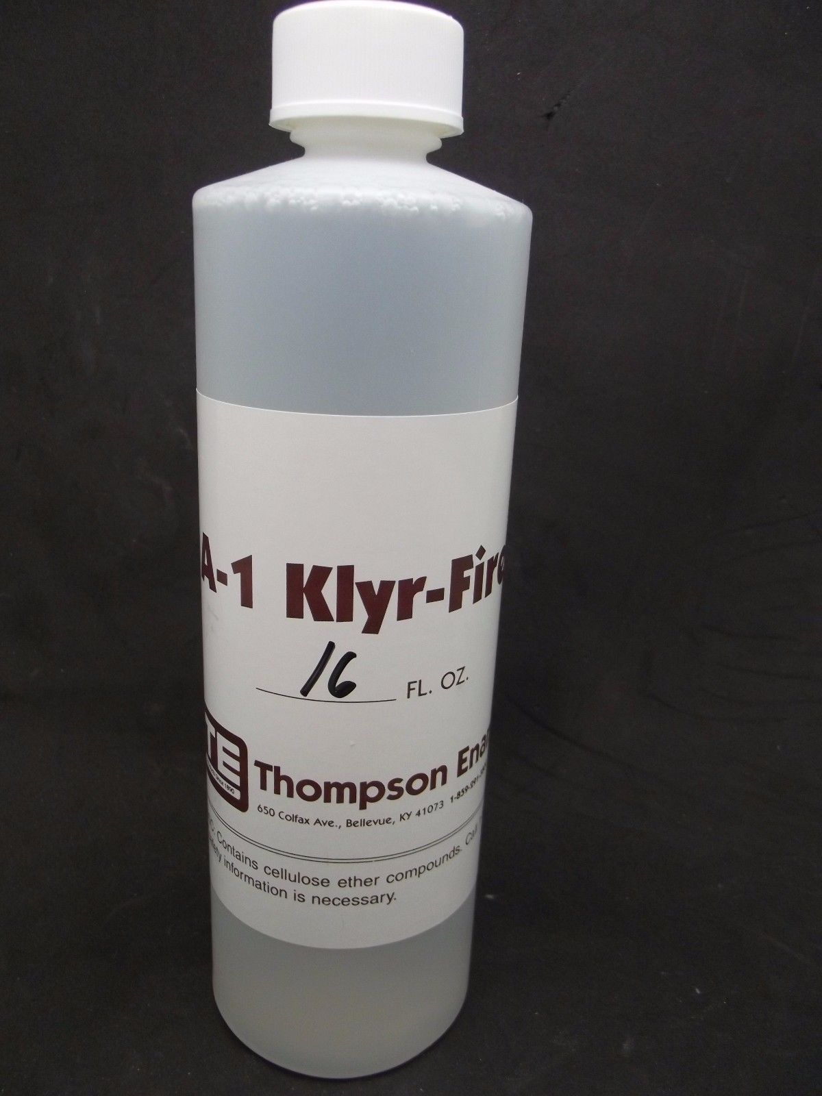 KLYR FIRE Clear 16 oz Thompson Enamels Water Based Holding Agent for Enameling- 