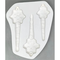 Three Flakes & Icicles Little Fritters 194 Glass Casting Mold Creative Paradise Fusing- 
