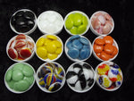 Six Handmade Design Elements 96 COE Blobs Gems Buttons Pendants 96COE- 