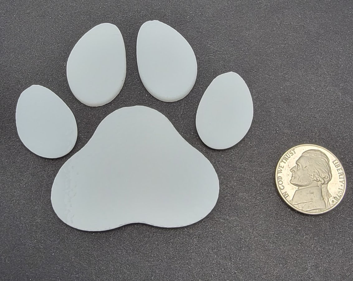 96 COE PAW Large Precut Glass Shape Dog Cat Print 2.8 inches Wide 2.65 inches Tall Fusing Supplies- 