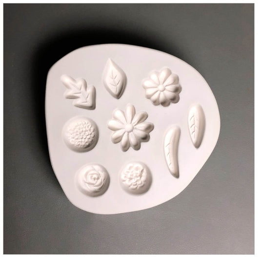 Small Leaves and Flowers LF201 Glass Fusing Mold Ceramic- 