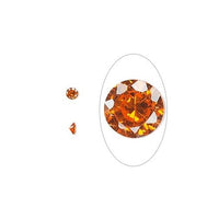 One Large 8mm Round Cubic Zirconia Choice Set or Fire In Metal Art Clay PMC-Variety/Type Orange
