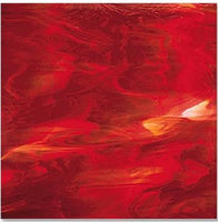 357.1 Red/White 6 x 6 Inch Oceanside Compatible 96 COE Sheet Glass- 