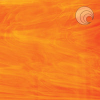 377.1 White Orange Mix 12 x 12 Inch Oceanside Compatible 96 COE Sheet Glass- 