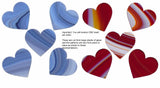 ONE PIECE Glass Heart Spectrum System 96 COE Red or Blue Swirl 2" x 1 7/8"- 