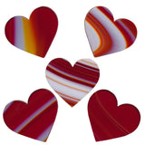ONE PIECE Glass Heart Spectrum System 96 COE Red or Blue Swirl 2" x 1 7/8"-Model Red Swirl