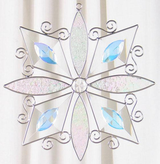 KIT Blue BEVELED SNOWFLAKE Studio One Art Glass Precut Glass You Make It 9758- 