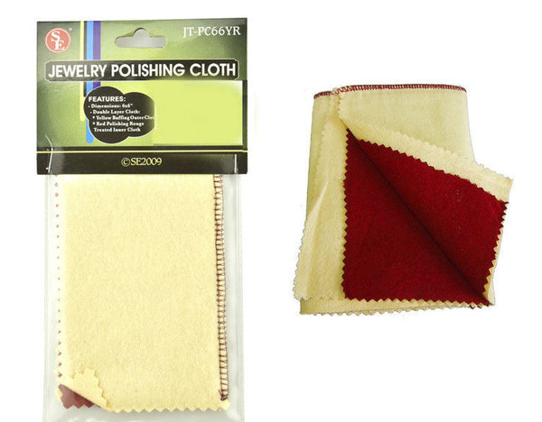 Double Sided Jewelry Polishing Cloth 6x6" Red Rouge Yellow Buffing SE Tools- 