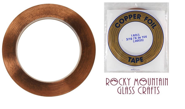 3/16" EDCO Copper Foil Tape For Stained Glass 36 yards Supplies 1mil Supplies- 