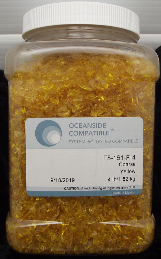 F5 161 Yellow Transparent FOUR POUNDS COARSE System 96 COE Glass Frit- 