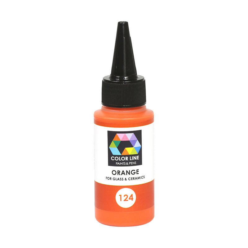 Color Line Fusing Ceramics Paints Bullseye 2.2 oz Bottles CHOICE Supplies Enamel-Model 124 Orange