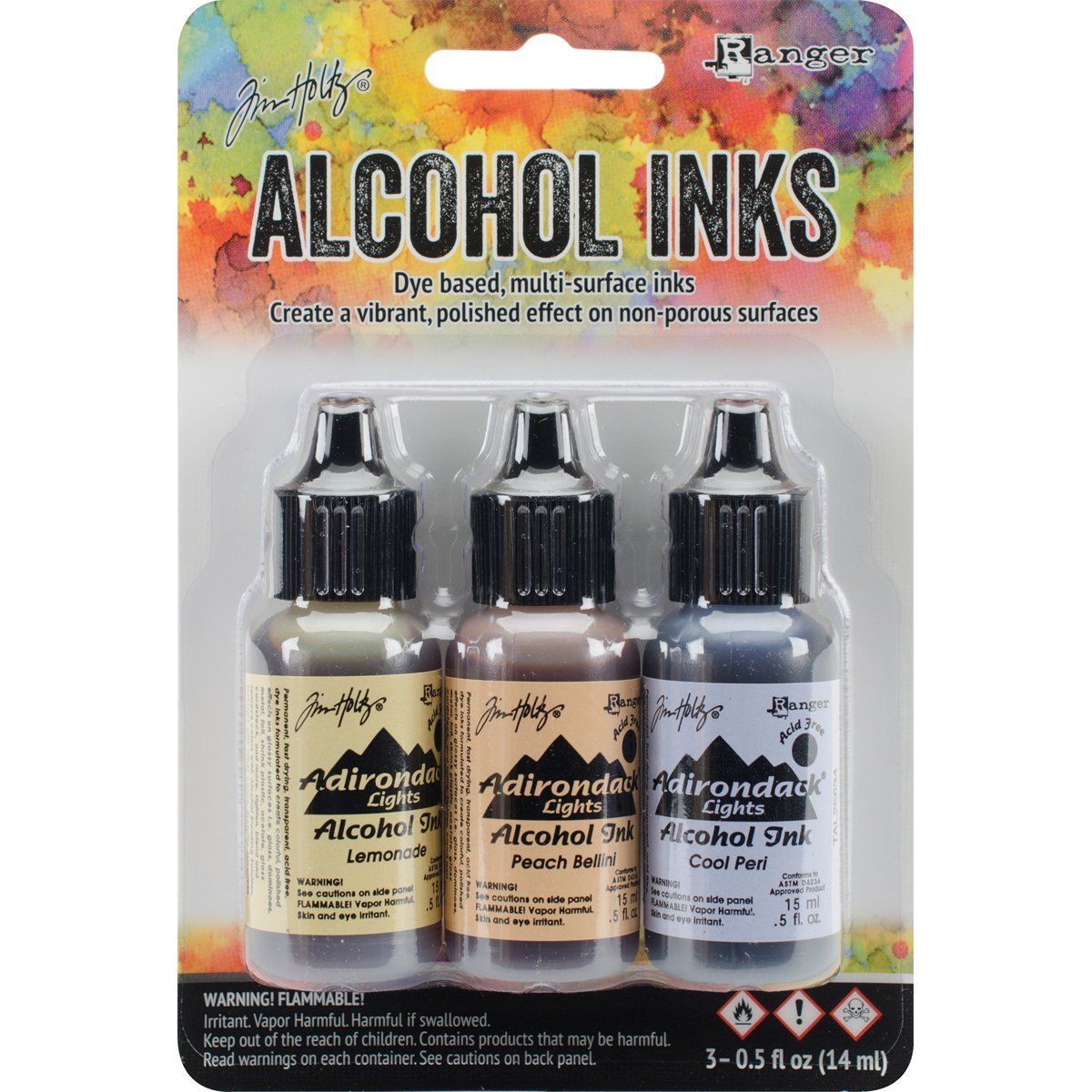 Tim Holtz Ranger ALCOHOL INK SETS Three 1/2 oz bottles CHOICE Coordinated Colors-Model Wildflowers