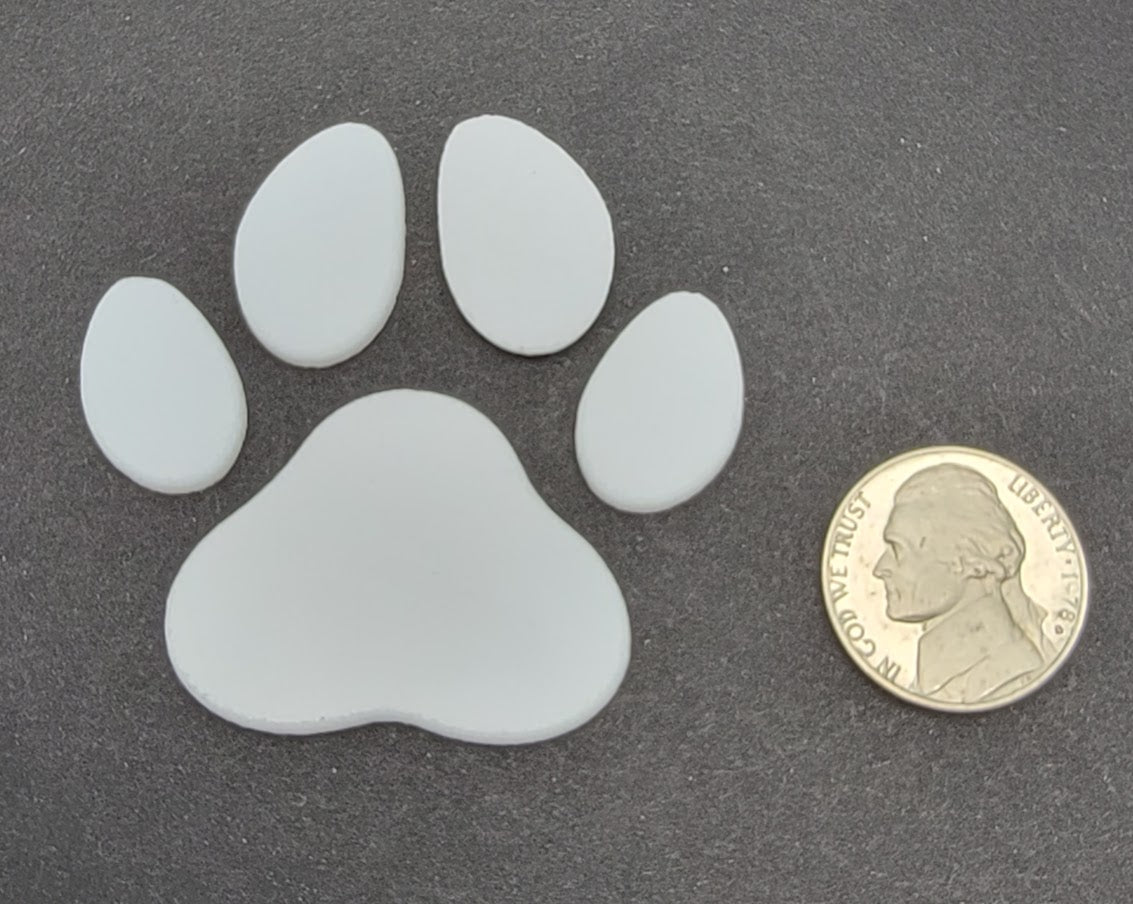 96 COE PAW Medium Precut Glass Shape Dog Cat Print 2 1/4 inches Wide 2 inches Tall Fusing Supplies- 