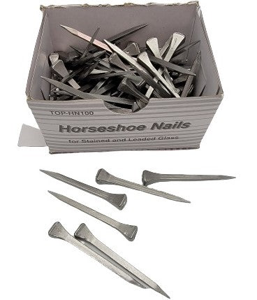 Box of 100 2" Horseshoe Horse Shoe NAILS by Top Tool Stained Glass Lead Supplies- 